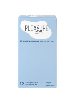 Презервативы ультратонкие Pleasure Lab, 19 см, Ø5,5 см, 12 шт.