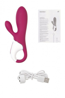 Вибратор Satisfyer Hot Bunny с клиторальным стимулятором, красный